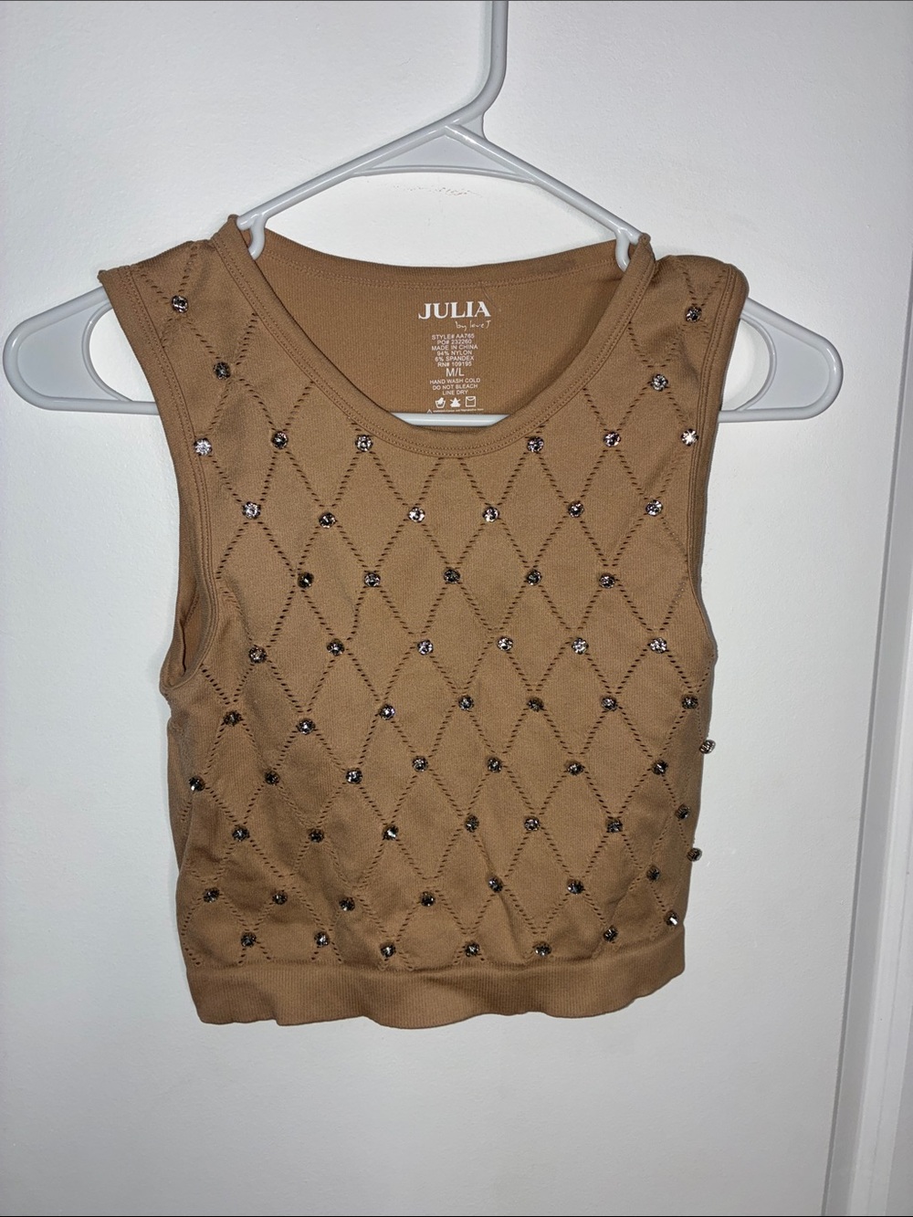 Gorgeous Tan Diamond Knit Tank